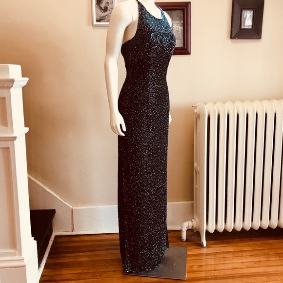 Cache Dresses & Skirts - Cache beaded silk gown in hematite grey. Size S